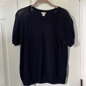 J Crew top w/ Sheer Sleeves